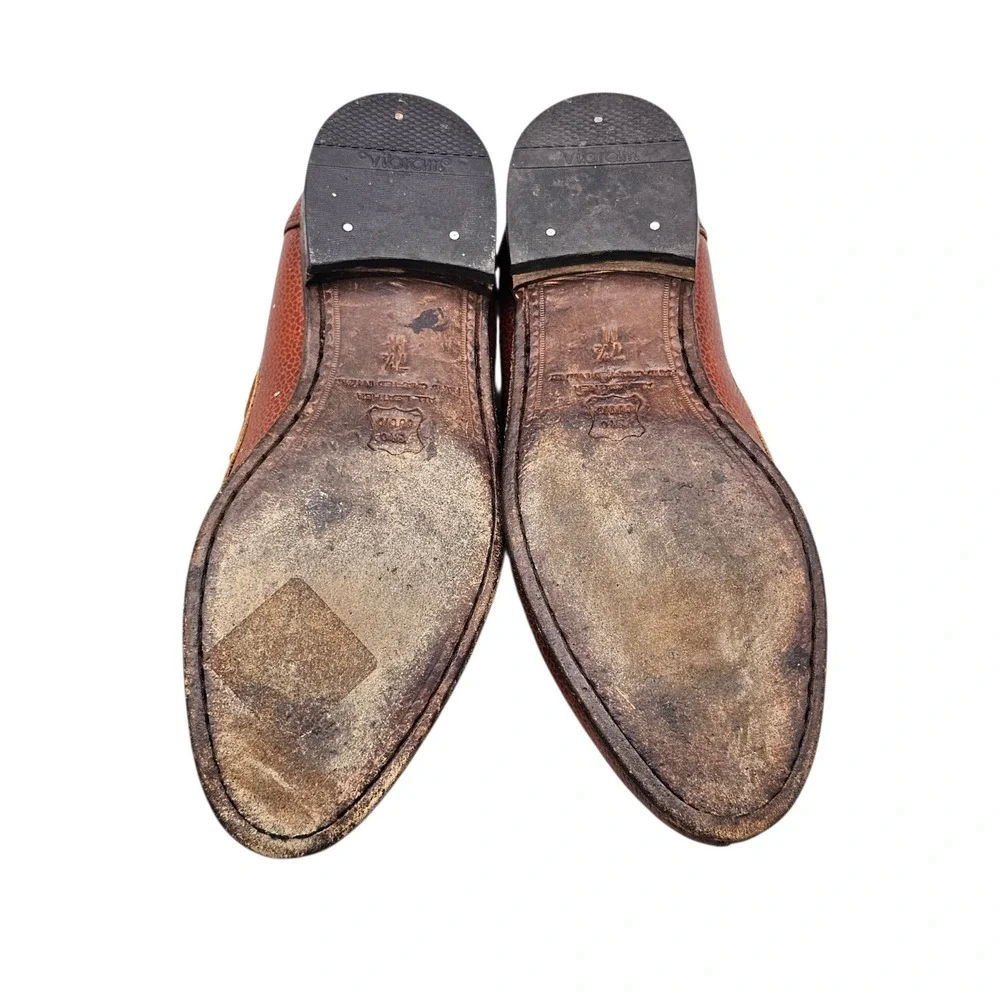 Zelli Men's Size‎ 7.5 EUC Brown Pebbled Leather Italian Loafers Boat Dress Shoes